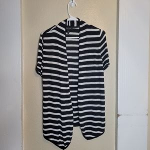 White House Black Market Stripe Cardigan Short Sleeves Casual Sweater Womens Med